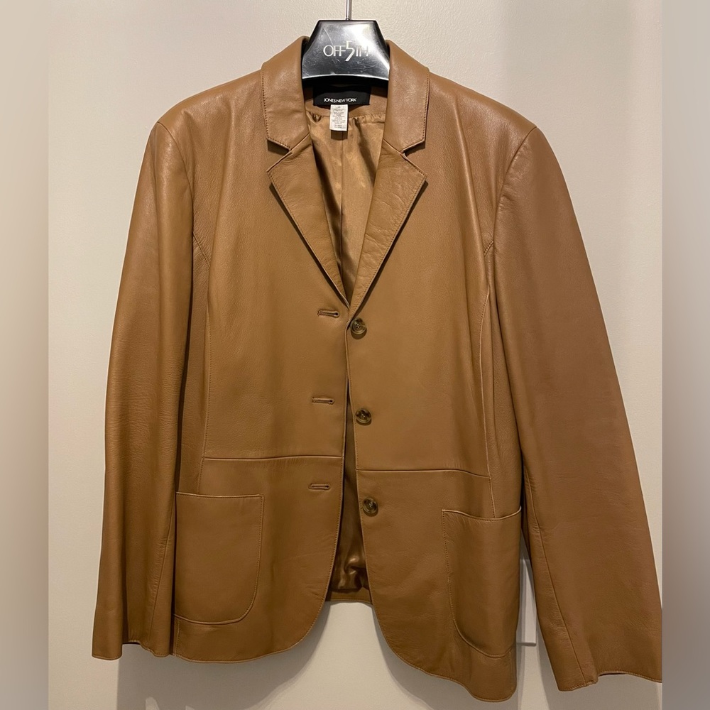 Never Worn- Jones New York Leather Blazer